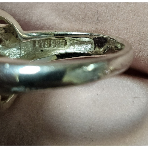 Sterling Silver Cushion Amethyst & White Zircon Ring Sz 6 Statement Birthstone - Picture 9 of 9